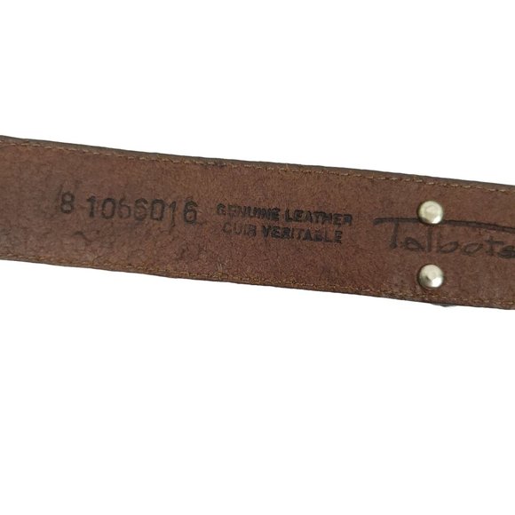 Talbots Womens Brown Leather Belt Vtg Size M Gardening Theme Charms Silver Tone main image 6
